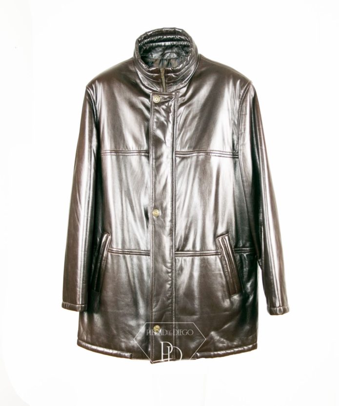 Chaquetón de piel Hombre Marrón