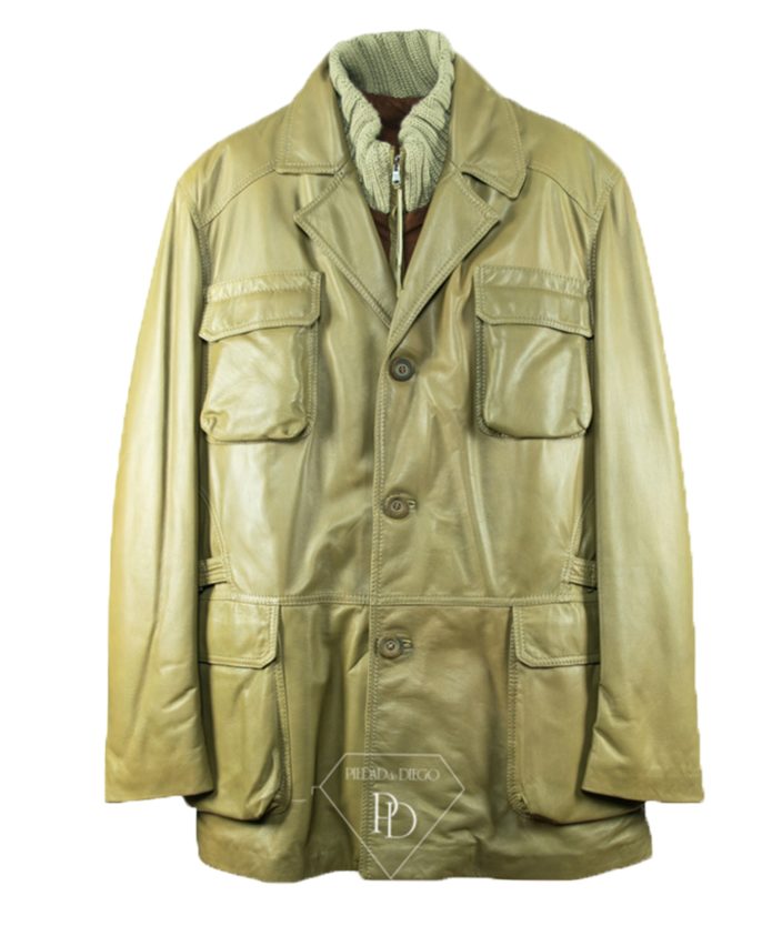 Chaquetón Cuero Hombre Piel Desmontable