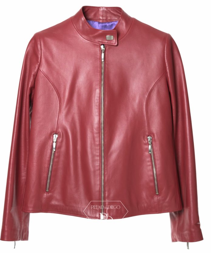Chaqueta de Cuero mujer Cereza