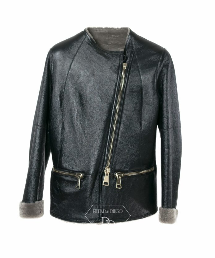 Chaqueta Piel vuelta Mujer Napada Negro