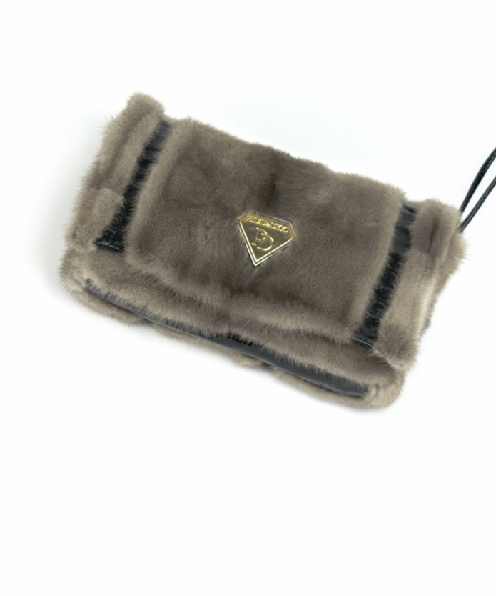 Bolso de mano Visón-Cocodrilo Zafiro