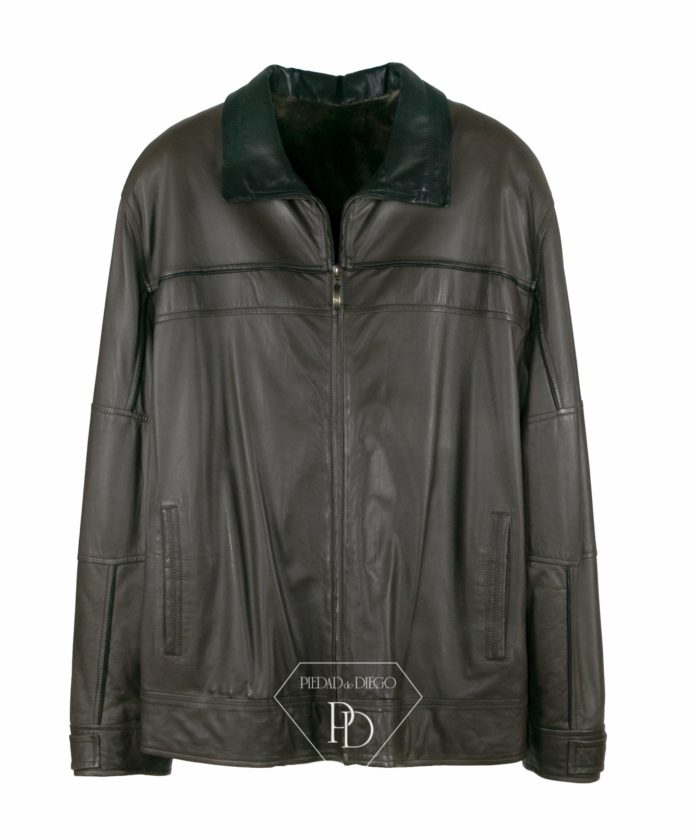 Chaqueta de cuero Hombre Marrón