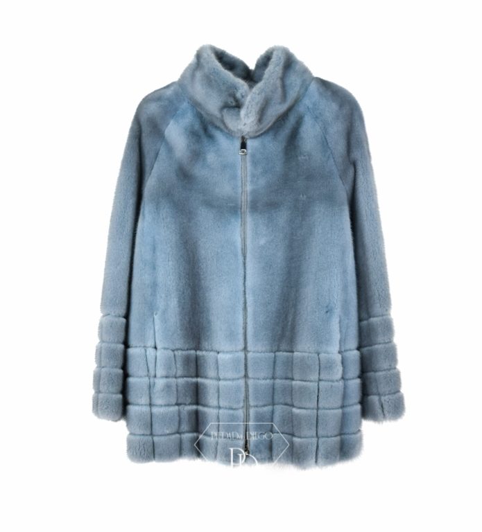 Chaqueta Visón Azul Mujer - Chaqueta de pelo Visón Mujer - Firenze