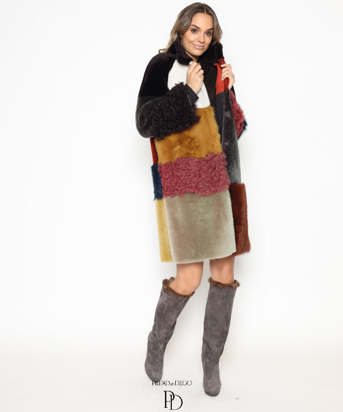 Abrigo reversible Doble Faz Mujer Piel Vuelta Reversible Avola 4