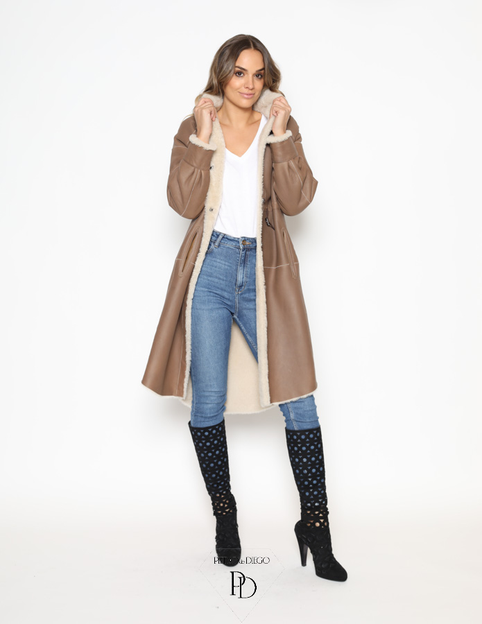 Abrigo Doble Faz en piel de Cordero Mujer-Lavella 3 Abrigo Doble Faz Mujer Borrego Talla Grande Lavella 4