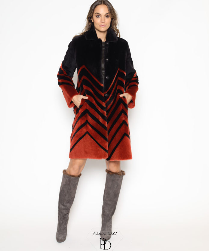 Abrigo en Doble Faz Reversible para Mujer Piel Vuelta Cornera 1