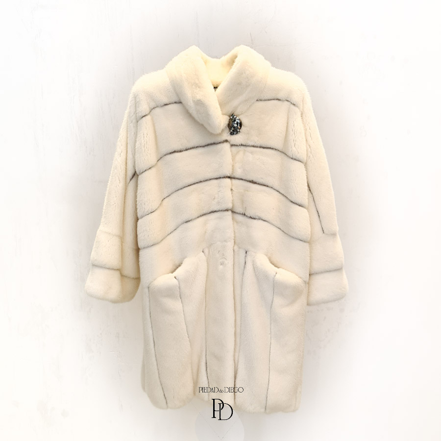 Abrigo de Visón Blanco Giacinta-vsb 6 abrigo vison blanco mujer