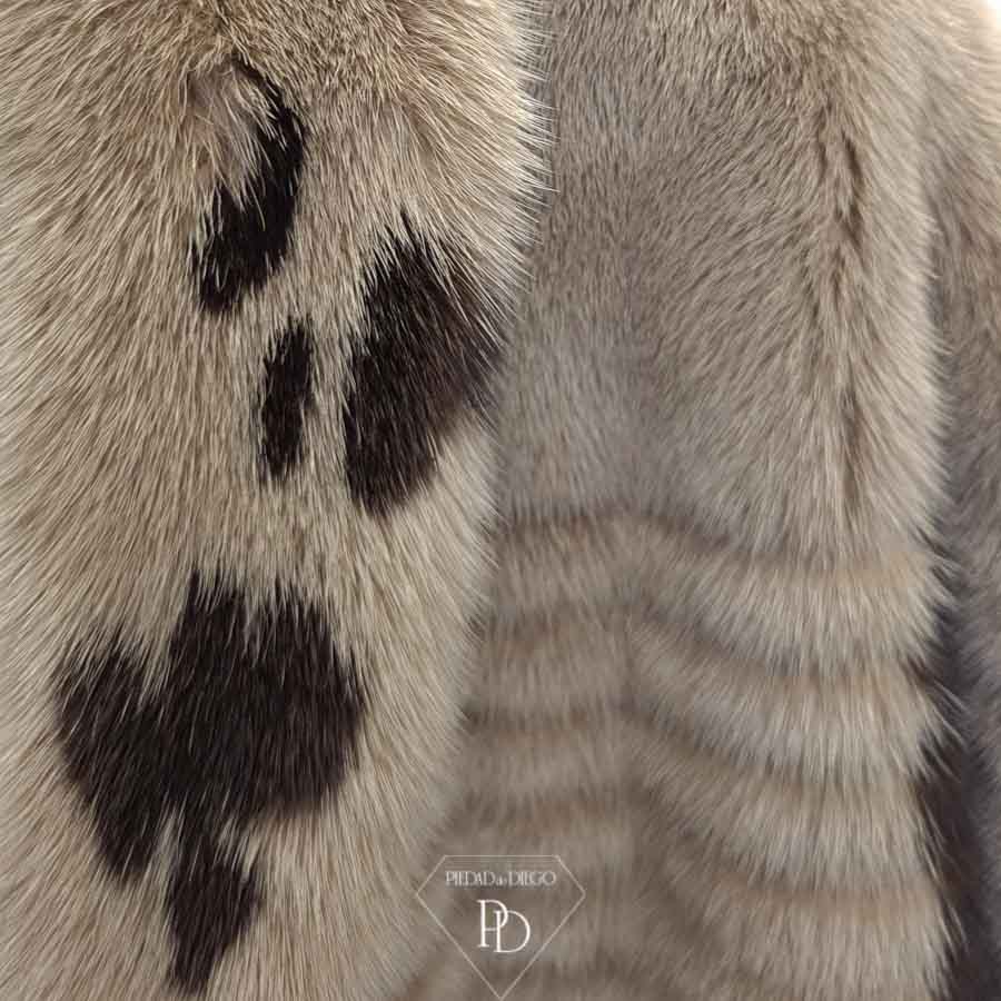 Abrigo de piel de Visón Silver-VJA 3 piel de vison natural