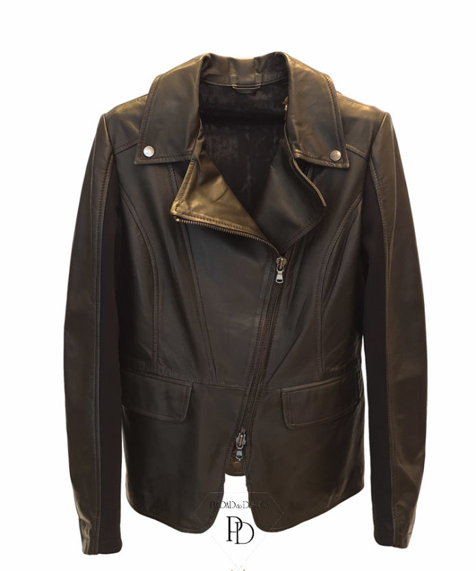 chaqueta piel mujer marrón