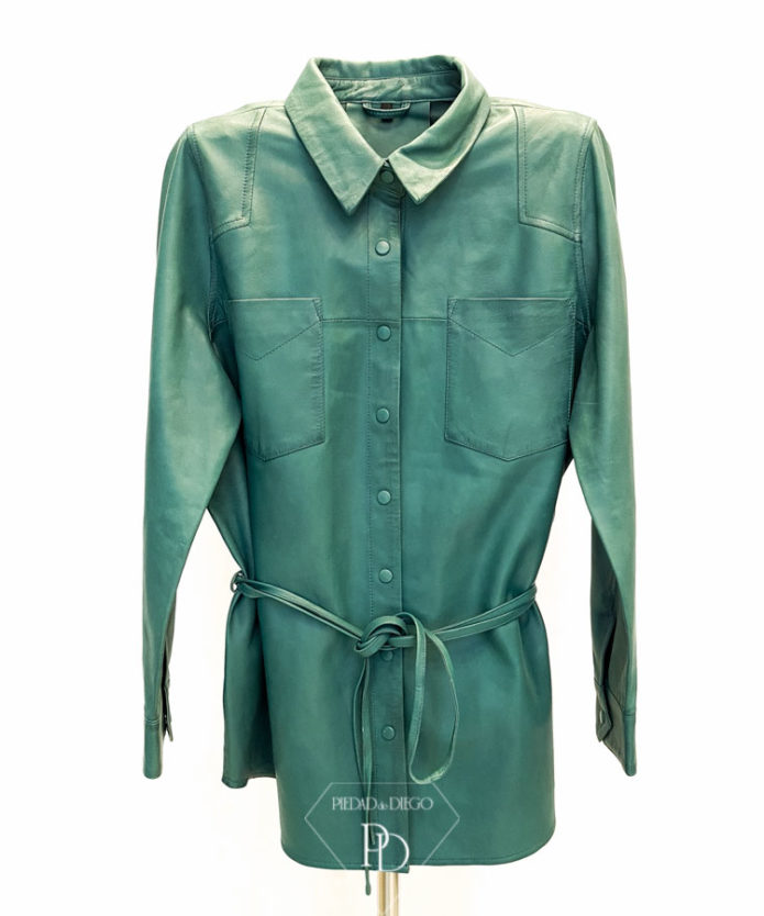 camisa piel mujer aqua