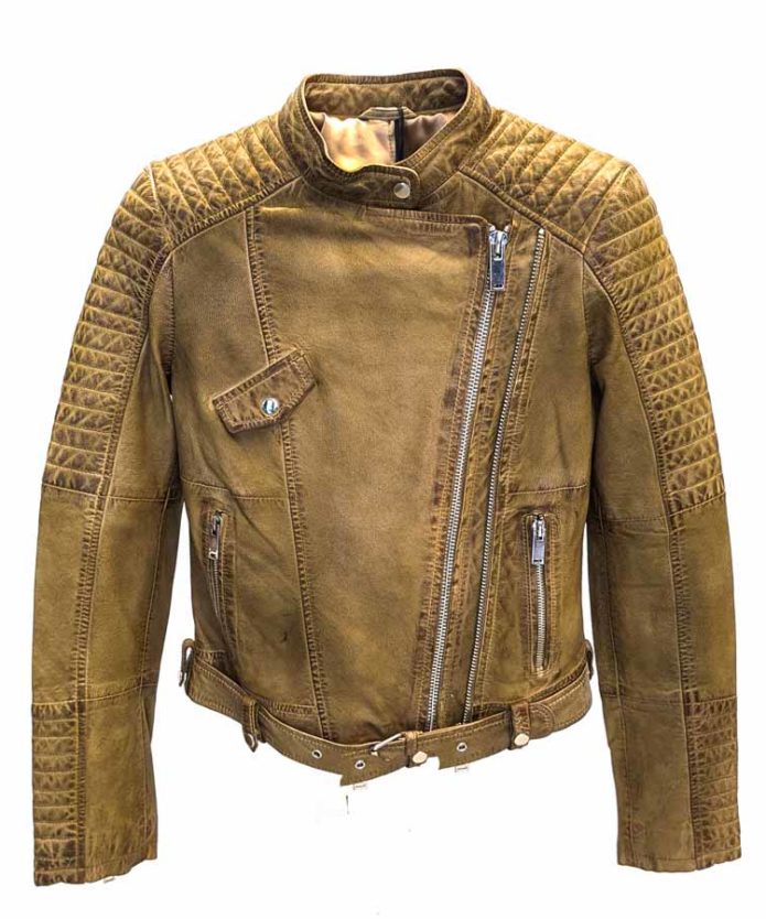 cazadora piel mujer biker