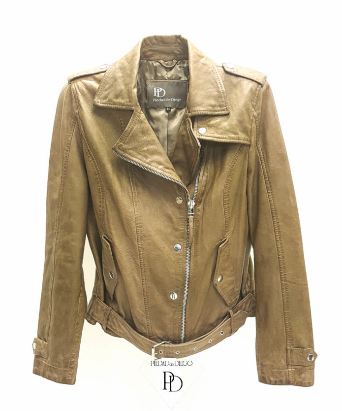 chaqueta cuero mujer piel biker